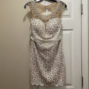 Pearl and lace homecoming dress
